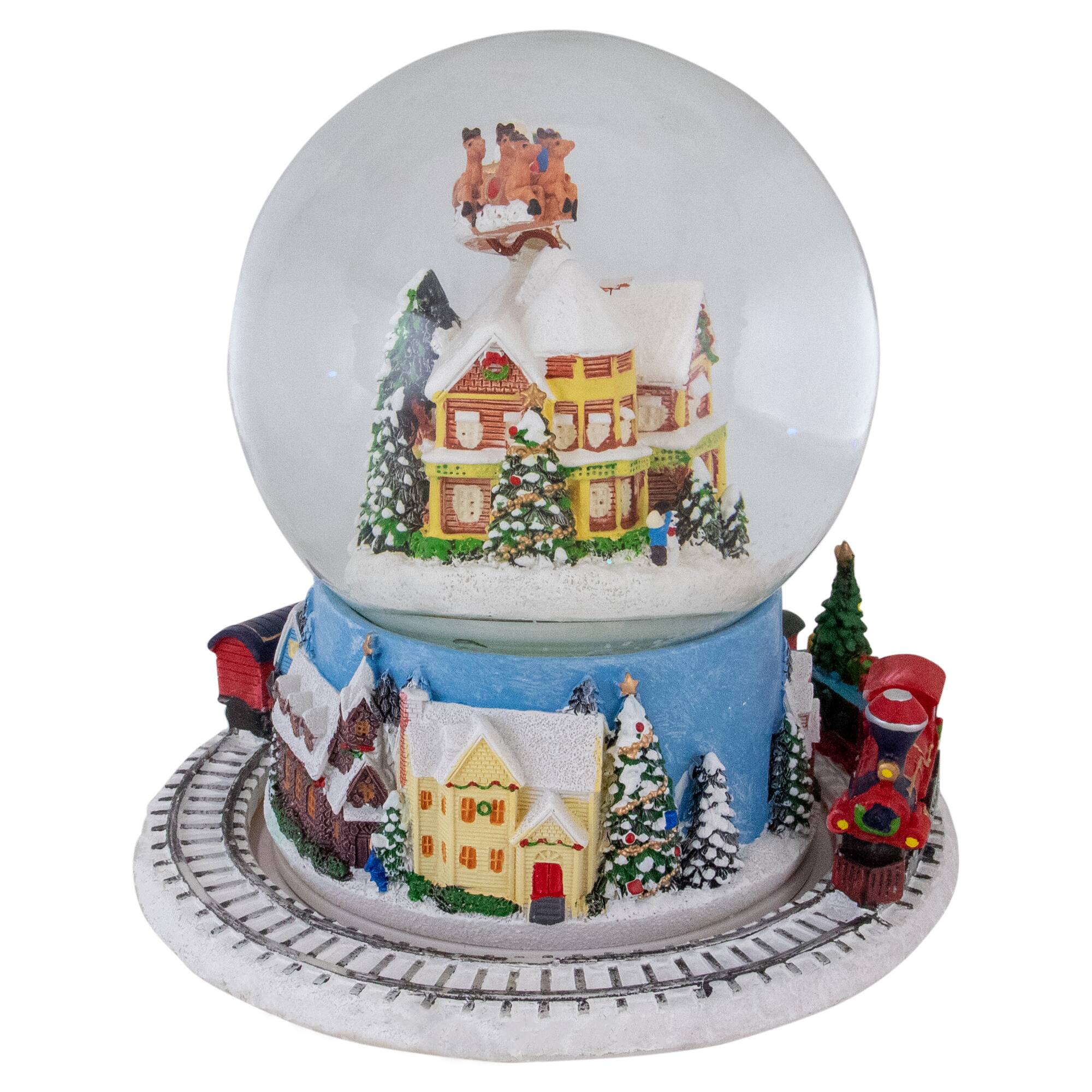 7.25" Musical Revolving House Christmas Snow Dome Décor